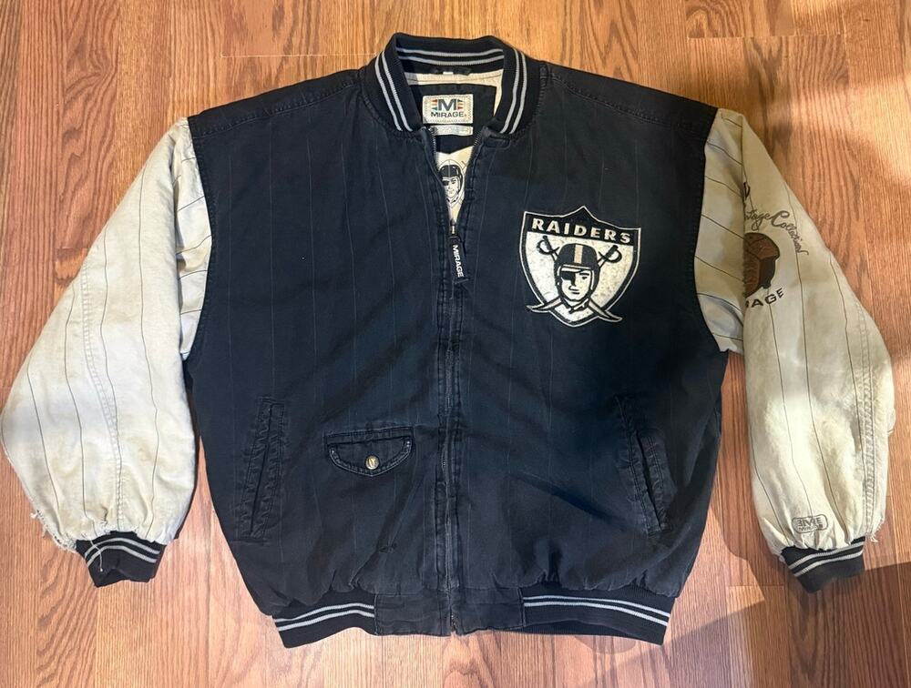 Mirage Oakland Raiders Throwback Vintage Jacket Size XL